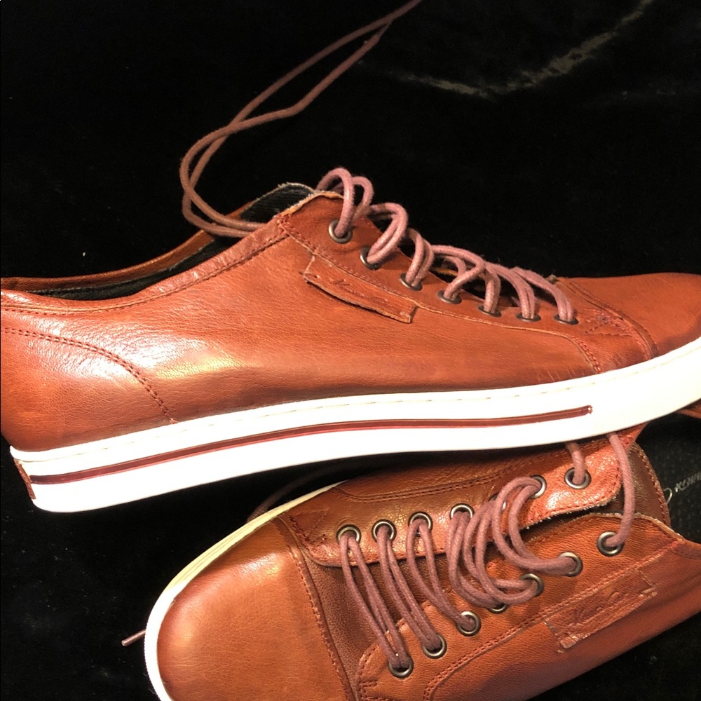 Kenneth Cole MENS brown leather low top sneakers 12 - Picture 4 of 7